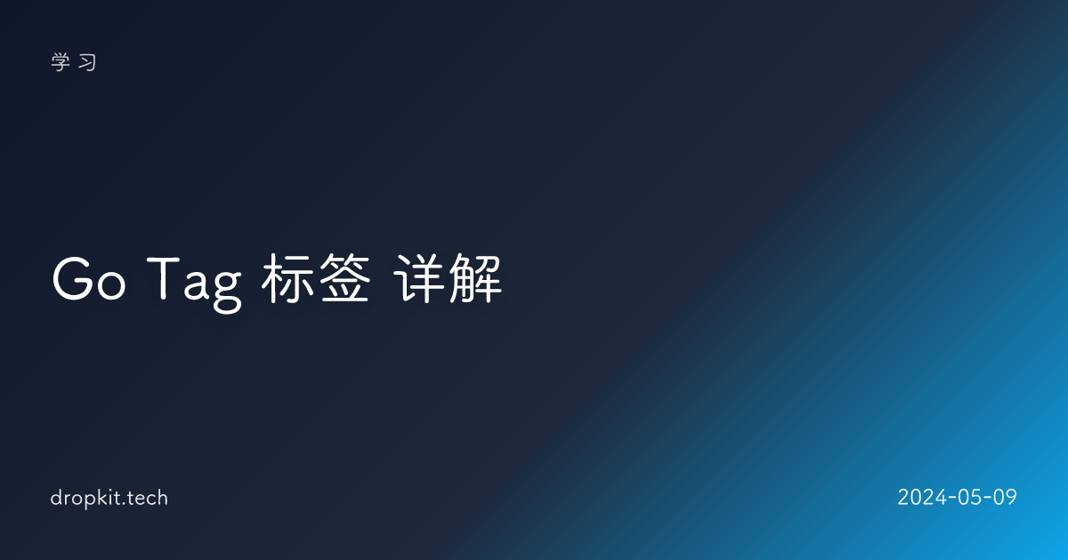 Go Tag 标签 详解 