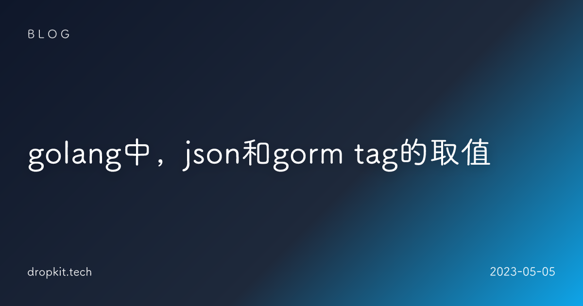 golang中，json和gorm tag的取值