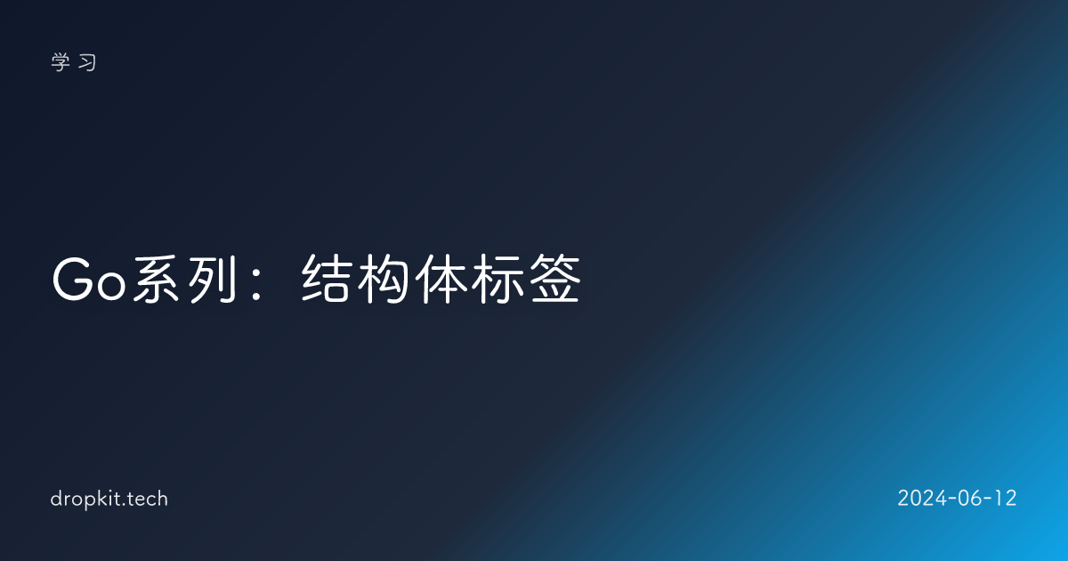 Go系列：结构体标签