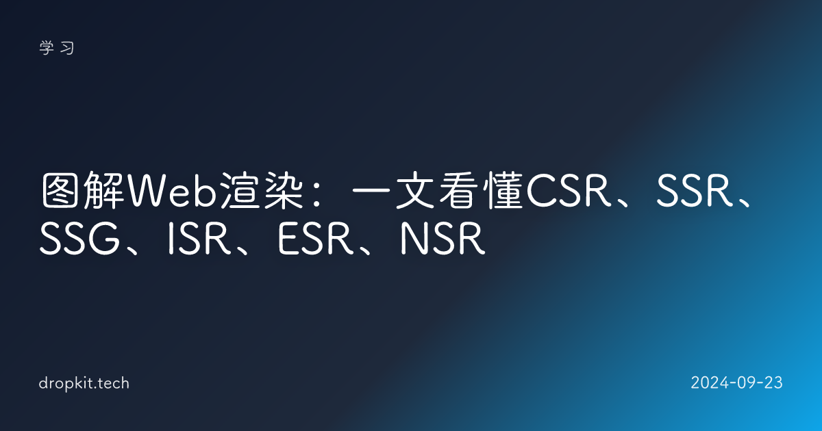图解Web渲染：一文看懂CSR、SSR、SSG、ISR、ESR、NSR