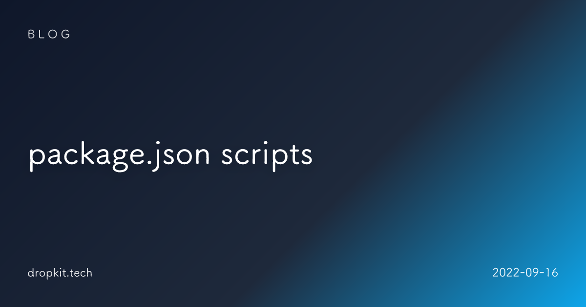 package.json scripts
